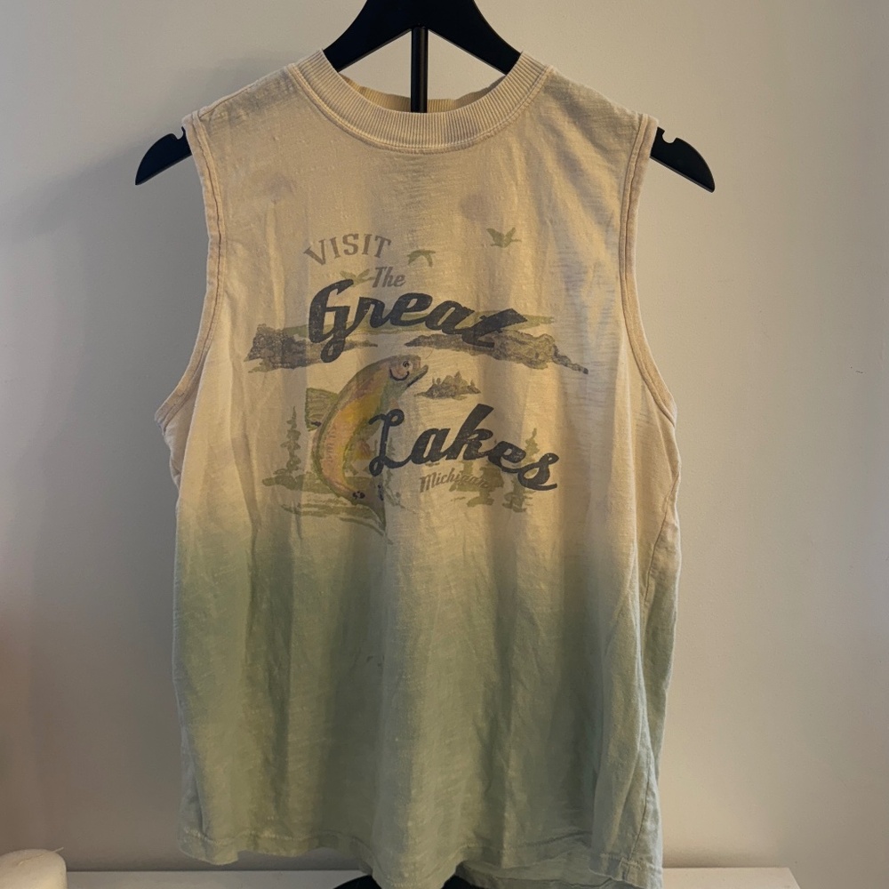 Anthropologie Pilcro  Mock Neck Tank Top Visit the Great Lakes